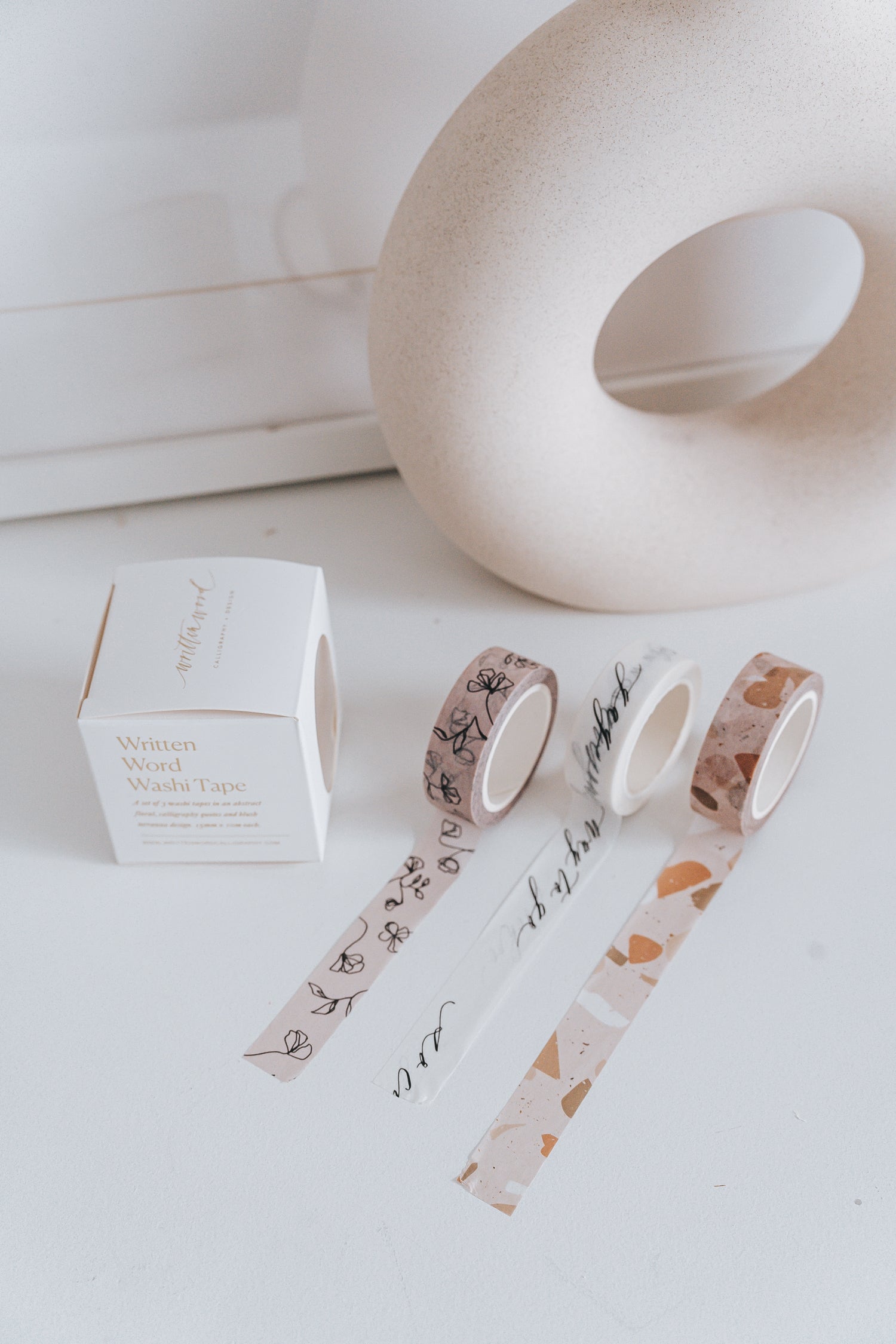 Box of 3 Written Word Calligraphy Washi Tapes