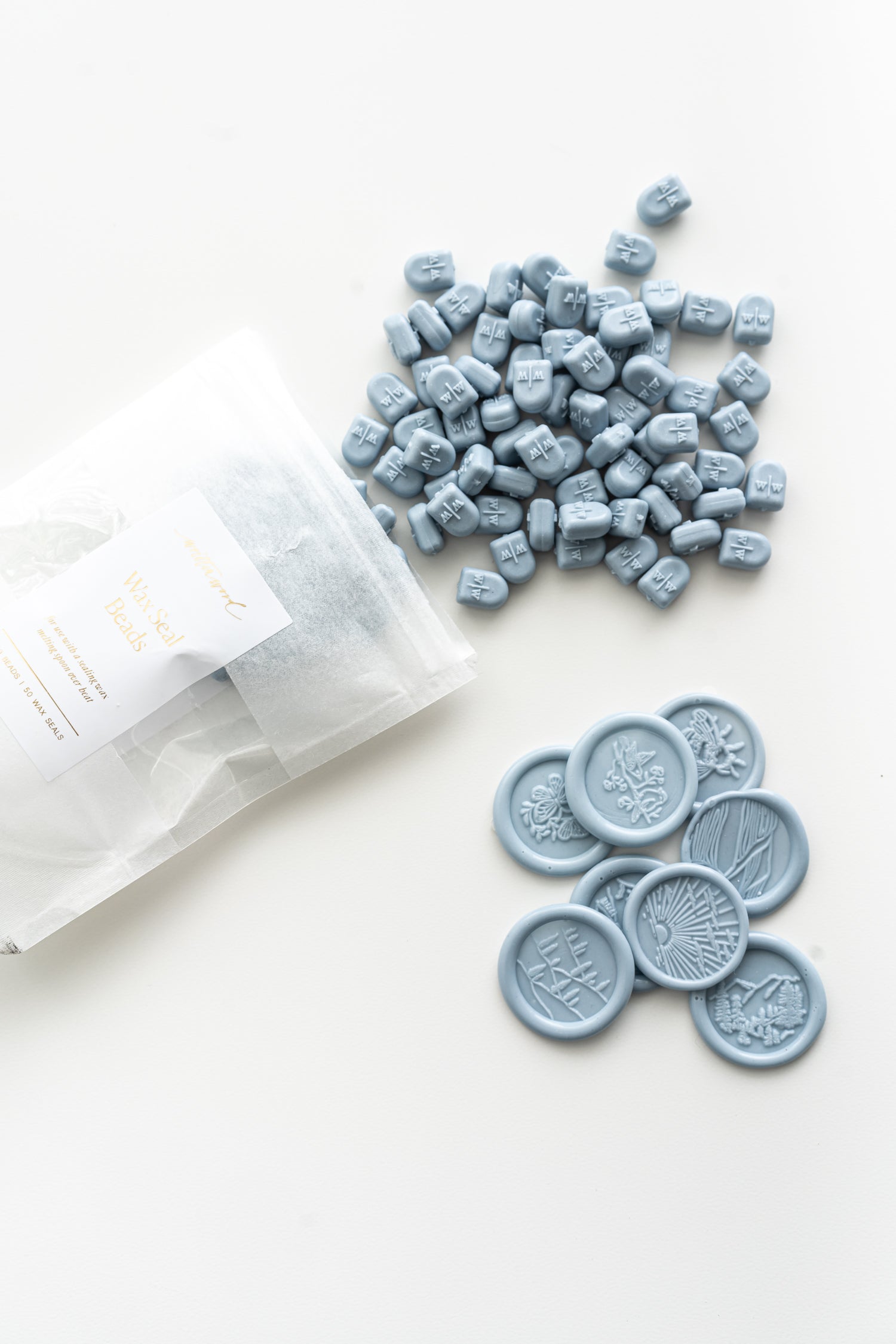 Dusty Blue Wax Beads for Wax Seals – Written Word Calligraphy and Design