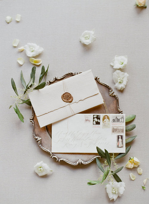 Vintage Inspired, Tea Stained Invites // Duomo di Ravello