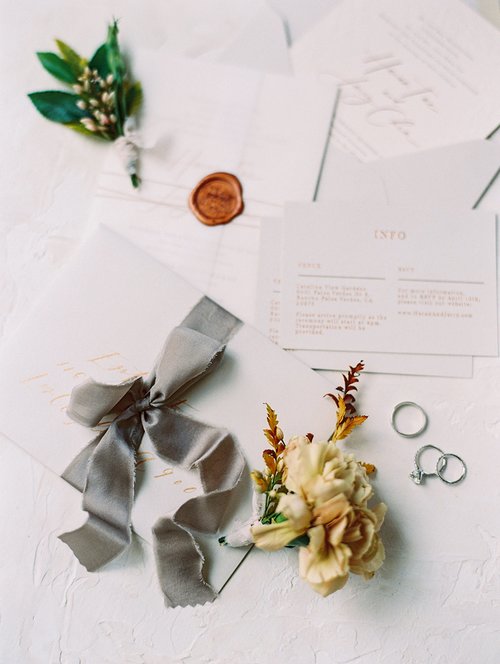 Blind Embossed Floral Invitations // Catalina View Gardens, California