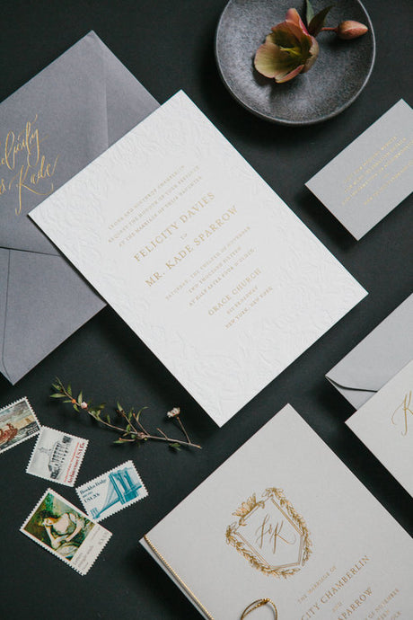 Elegant Grey Wedding Invite Suite // New York, New York
