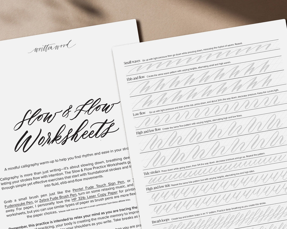FREE Slow & Flow Calligraphy Practice Sheets Are Here!  ✨
