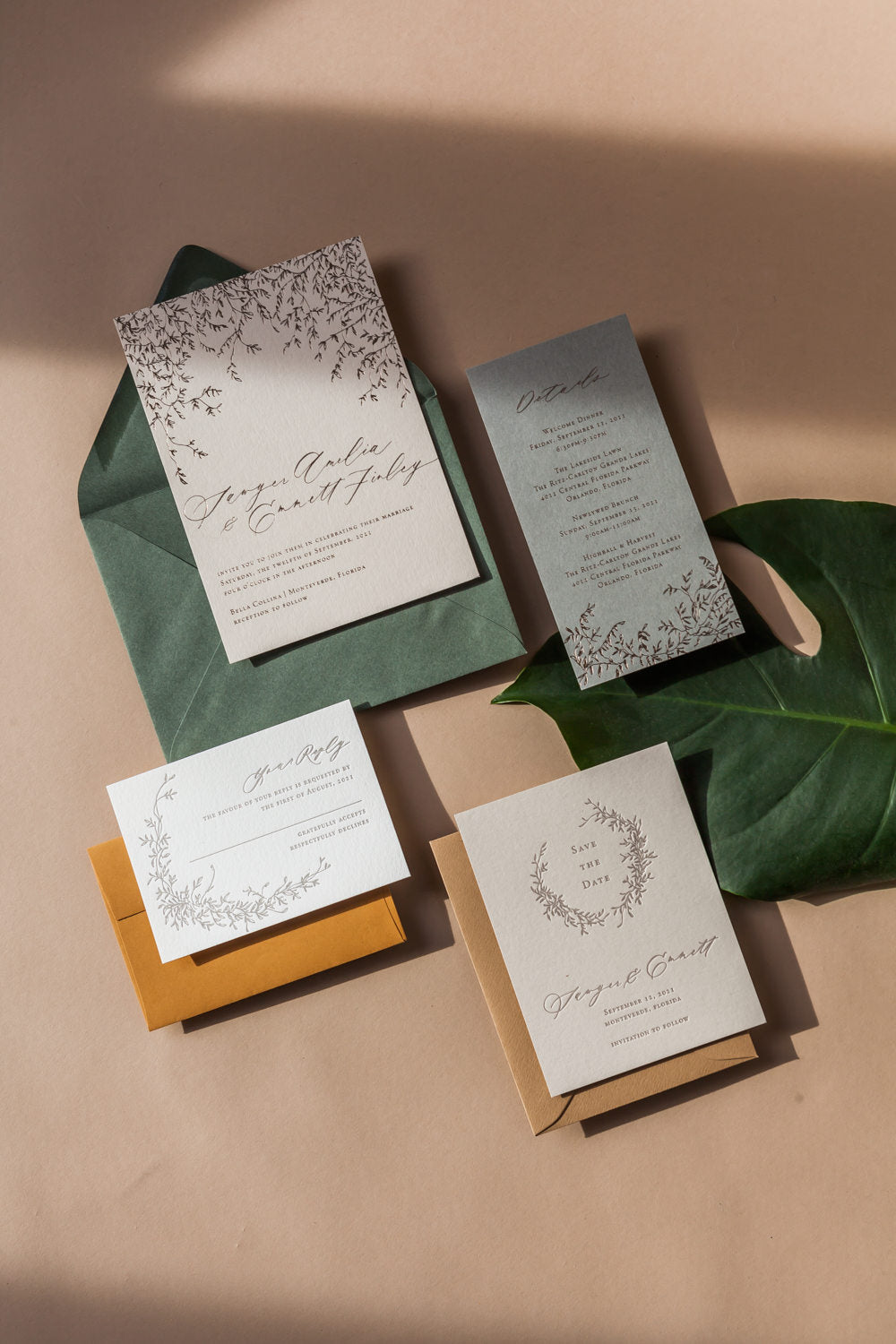 Semi-Custom Wedding Invitation Suite – Botany