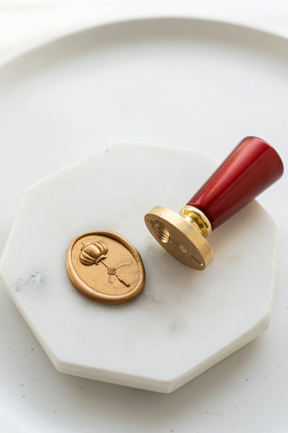 Lunar New Year wax seal stamp with lantern design, gold wax seal for envelopes and cards