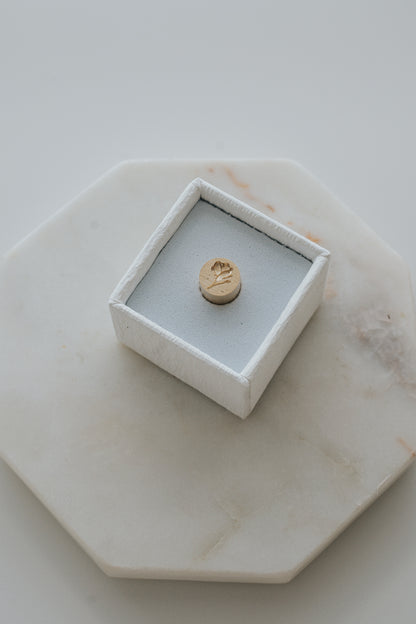 Mini magnolia bud wax seal stamp head in gift box 