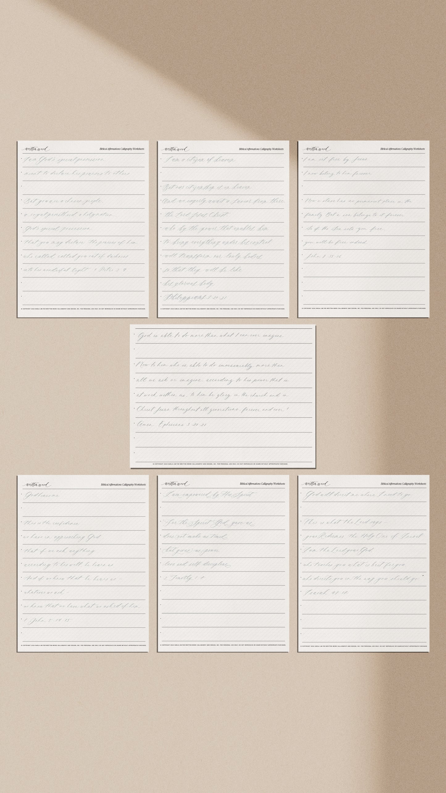 Biblical Affirmations Digital Worksheets