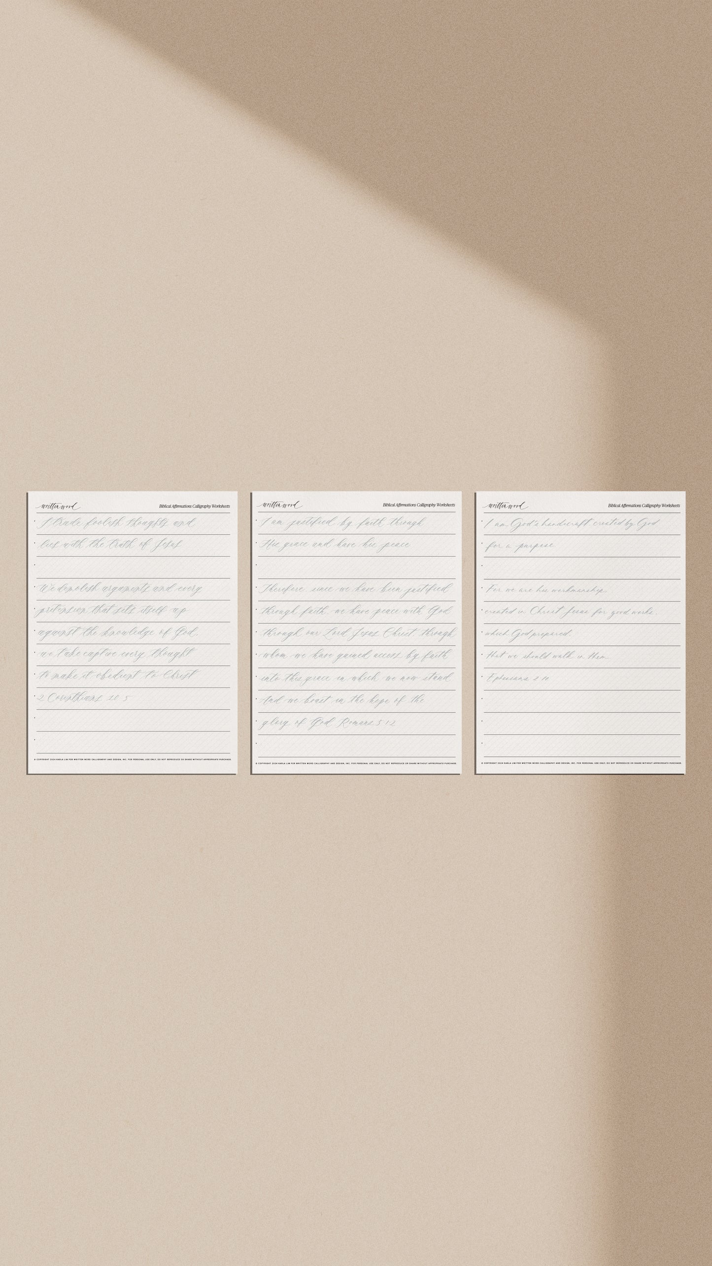 Biblical Affirmations Digital Worksheets