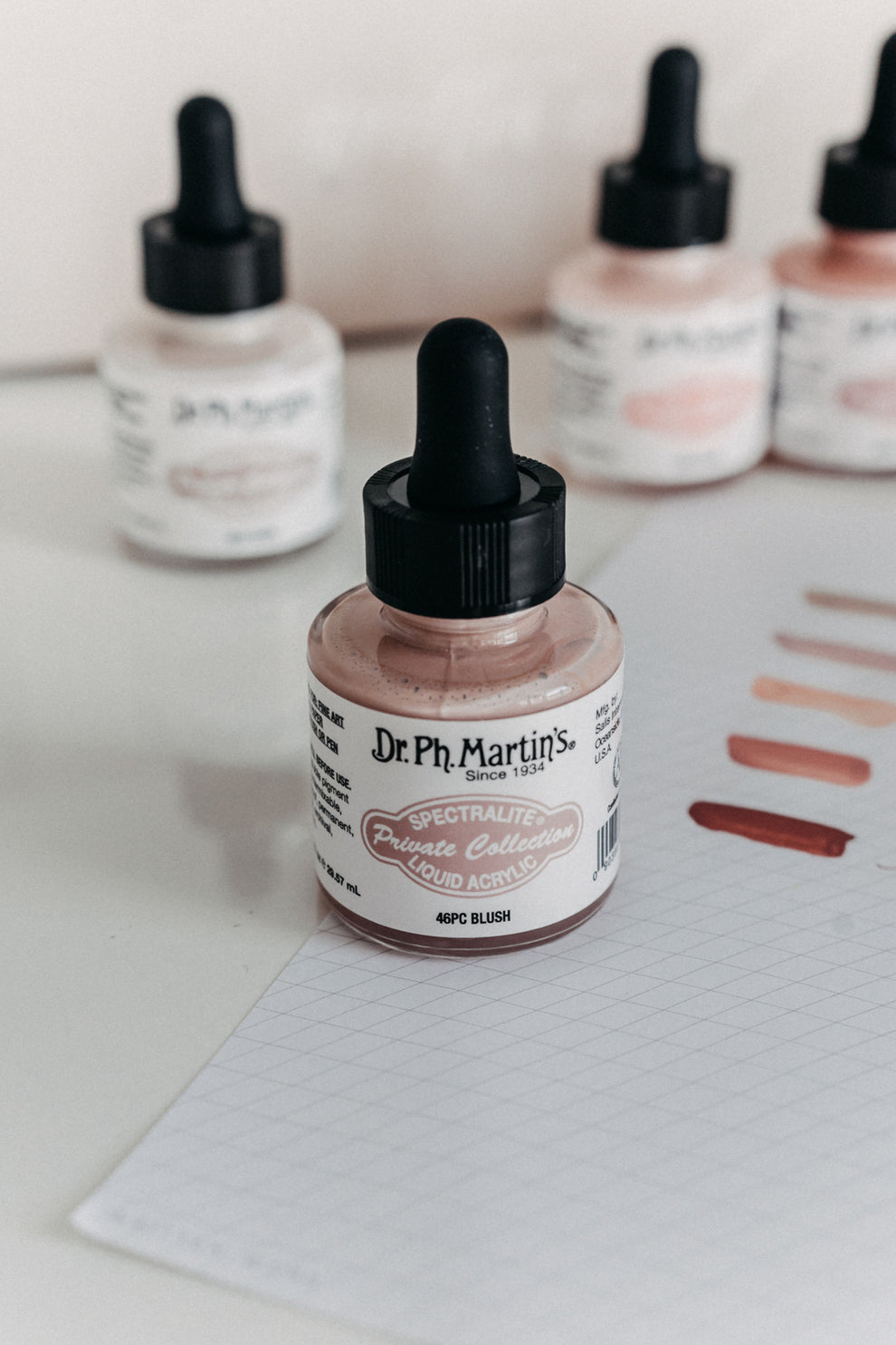 Muted Calligraphy Inks - Blush, Taupe, Coral, Dusty Rose, Terracotta ...