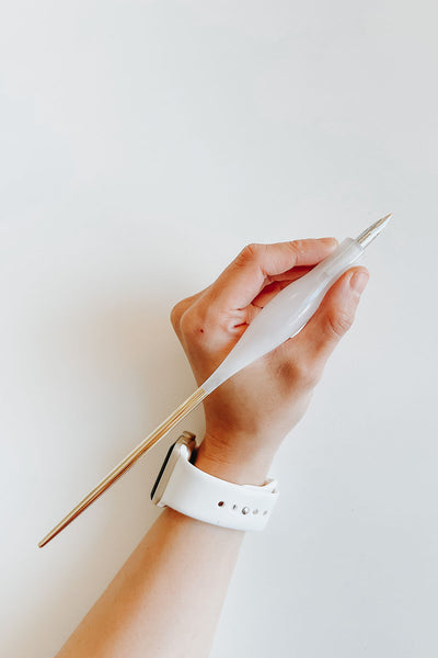 White Quartz Oblique Calligraphy Pen by Written Word Calligraphy – K. A.  Artist Shop